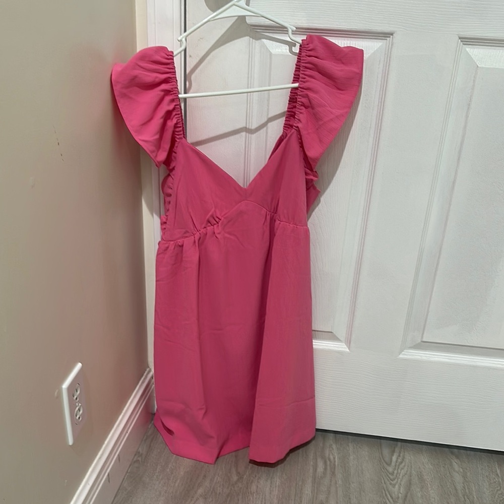 Blu Pepper Pink Ruffled Sleeveless Dress